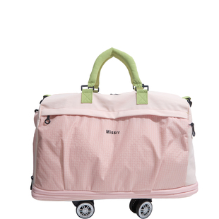 袋鼠旅行包女士外出短途行李包带轮子可挂行李箱大容量手提行李袋