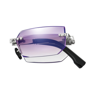 左丘无框折叠老花镜男士高清防蓝光超轻便携式老人高档正品老光镜