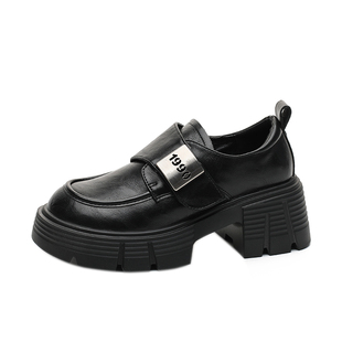 超软羊皮乐福鞋厚底增高深口单鞋女2026新款百搭复古学院jk鞋子女