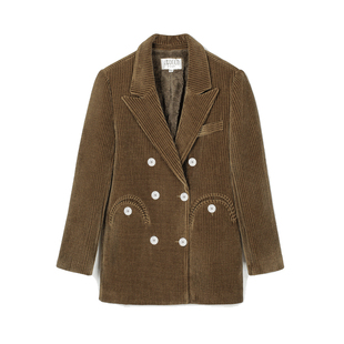 灯芯绒西装外套女春秋复古气质休闲小众高级感加绒加厚条绒小西服