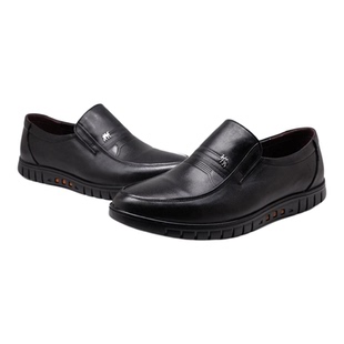 秋冬季商务休闲皮鞋男小码35真皮36加绒37中老年大码男鞋45 46 47