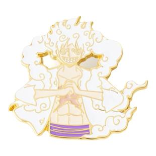 海贼王周边 路飞五档尼卡徽章橡胶拳航海王草帽小子鲁夫胸针挂饰