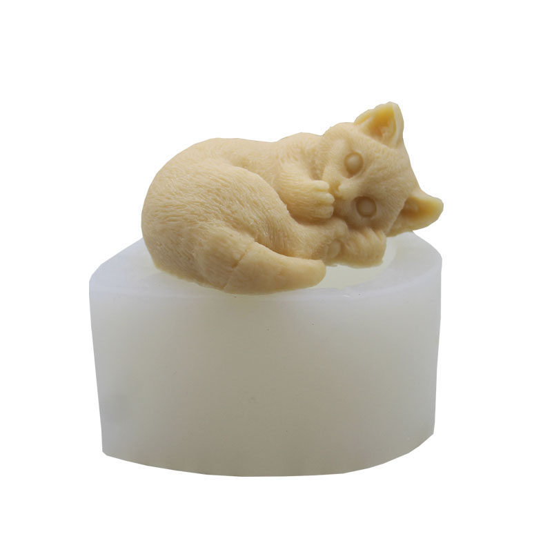 小猫咪慕斯蛋糕硅胶模具卡通萌宠动物造型巧克力冰淇淋手工皂模具