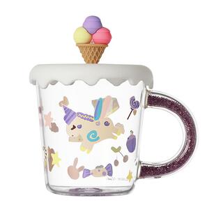 高硼硅玻璃杯儿童女士透明卡通杯子喝水家用咖啡杯带盖水杯马克杯