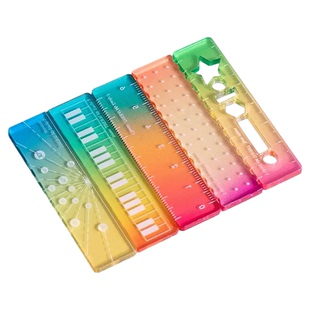 小学生掌心尺称心如意尺迷你刻度尺手帐口袋便携渐变透明波浪直尺