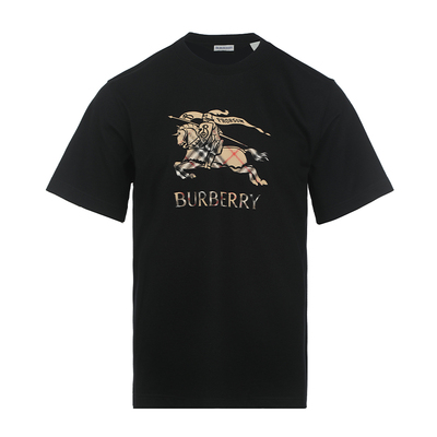 【自营】BURBERRY/博柏利男士SS26格纹饰马术骑士棉质休闲短袖T恤