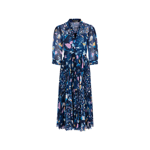 【浮光掠影】MARYLING玛俪琳24春季新品V领印花连衣裙A1EBW63240