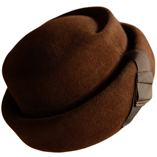 MING 日落大道二季 l 复古原创捷克兔毛和超细羊毛药盒帽毡帽秋冬