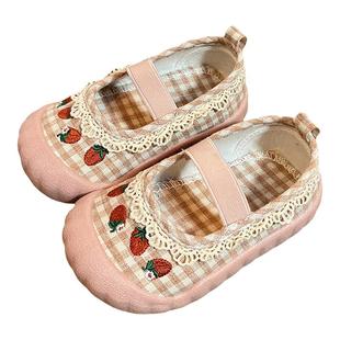 女宝宝学步鞋女童公主帆布鞋女孩软底鞋一岁婴儿夏季布鞋幼儿鞋子