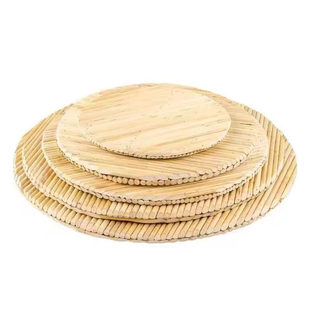 高粱杆盖帘双层家用圆形托盘手工饺子餐垫锅盖篦子面食用具