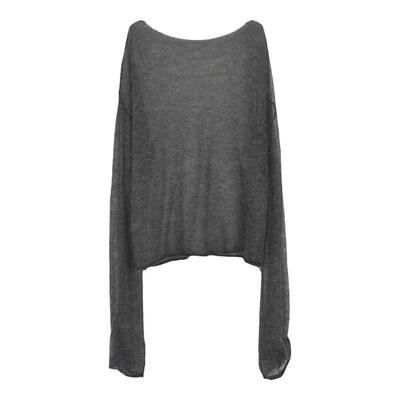 WITTYFOX一字领马海毛罩衫针织衫