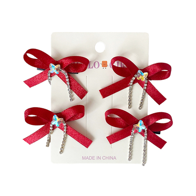 魔丽宝贝小号水钻蝴蝶结发夹