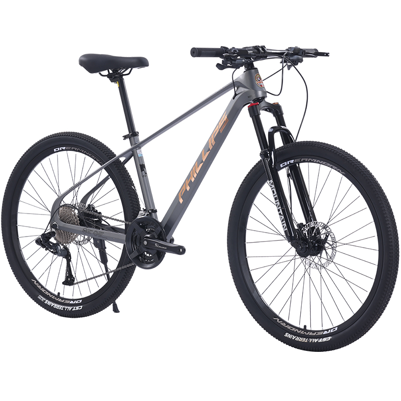 官方菲利普山地车自行车镁合金一体成型减震变速男女款成人单车