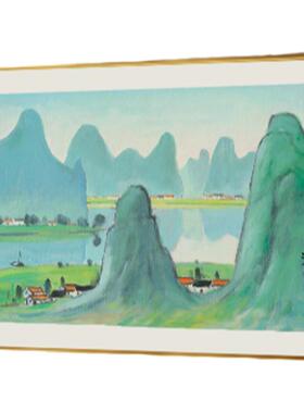 艺术摆台客厅凃克漓江景色版画