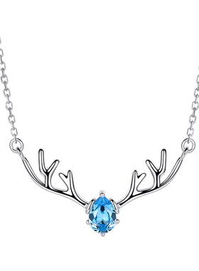 轻奢纯银一鹿有你INS水晶项链