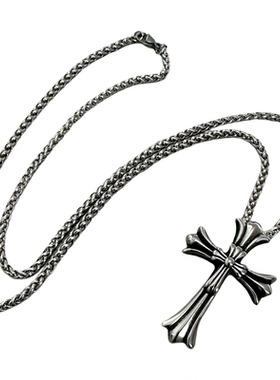 十字架钛钢男女潮牌项链毛衣链