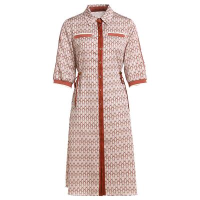 乔万尼时尚连衣裙2026女新款法式气质衬衫领中长款秋新品EF3E901