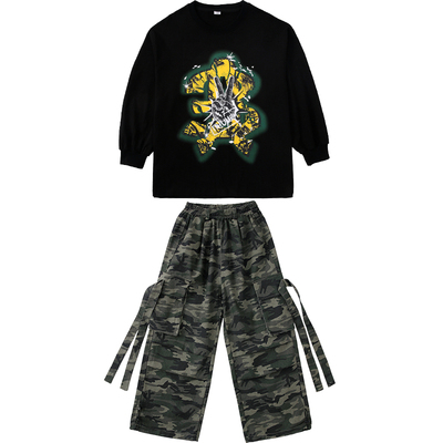 hiphop街舞穿搭宽松女童表演服