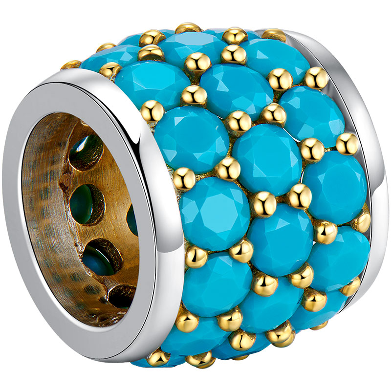 LUCKYMOJO绿松色转运珠项链纯银小众手串串珠吊坠银幸运锁骨项链