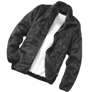 男外套秋冬季韩版2023新款加绒加厚男装青年休闲夹克衫摇粒绒上衣