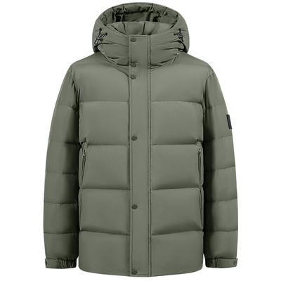 雪中飞男士保暖连帽冬鸭绒羽绒服