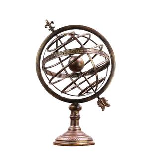 美式浑天仪摆件装饰品地球仪天体摆设欧式书房复古金属模型艺术品