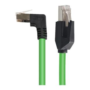 永定超六类千兆弯头90度直角以太网线Profinet双屏蔽高柔拖链预制