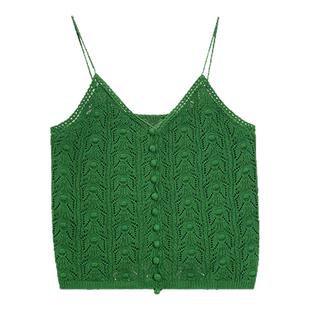 利达NEW DADADA【绿野仙踪】绿色马甲女吊带背心修身显瘦马夹上衣