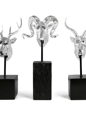 欧式风家居客厅书房牛头艺术品