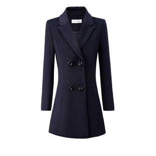 高端羊毛呢大衣短款修身秋冬物业外套珠宝店酒店售楼部呢子工作服