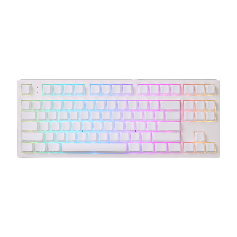 腹灵MK870pro纯白侧刻机械键盘有线无线蓝牙客制化电竞办公静音轴