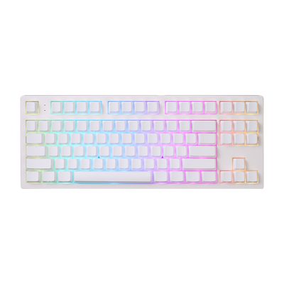 腹灵mk870纯白侧刻成品机械键盘