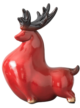 一鹿发财招财鹿摆件新中式轻奢
