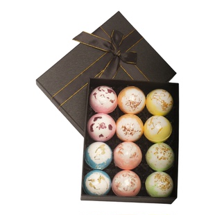 joyous黑色礼盒装 浴盐球多效干花沐浴 日式无泡款洗澡保湿嫩肤