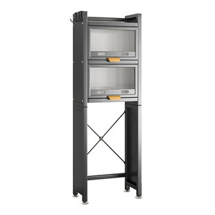 厨房可放煤气罐置物架上方落地多层液化气罐收纳架带门煤气灶台架