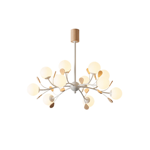 北欧吊灯客厅灯卧室灯餐厅灯简约现代实木魔豆奶油风侘寂led灯具