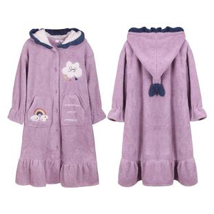 珊瑚绒睡袍女秋冬季2025年新款加厚珊瑚绒睡衣长款秋冬法兰绒睡裙