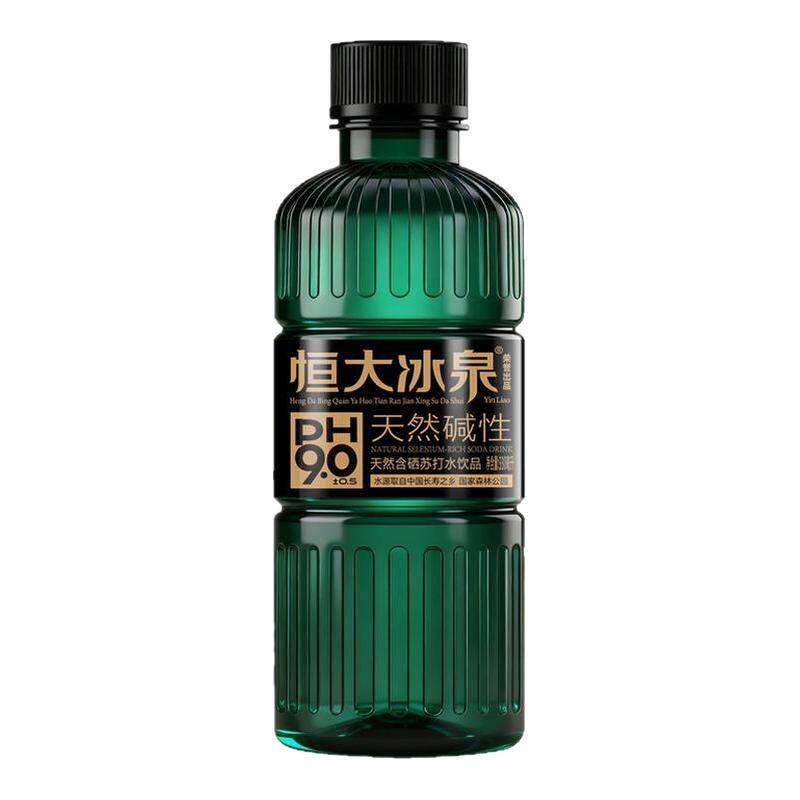 恒大冰泉天然碱性苏打水整箱批发金银花味PH9.0±0.5无糖饮品饮料