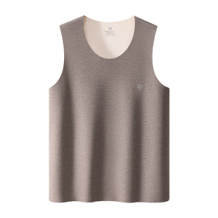 猫人保暖背心男士德绒发热无痕打底上衣男款冬季羊绒蚕丝修身内衣