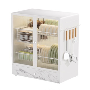 厨房碗碟收纳架台面放碗盘碗筷沥水碗柜餐具收纳盒多功能置物架子