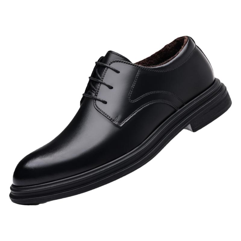 冬季内增高真皮加绒商务皮棉鞋男