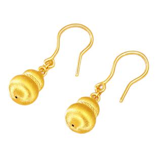 【剩1件】诗普琳 黄金足金福禄葫芦硬金耳钉耳坠女 送女友妈妈