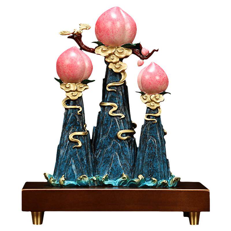 桃子摆件铜寿桃蟠桃送长辈贺寿