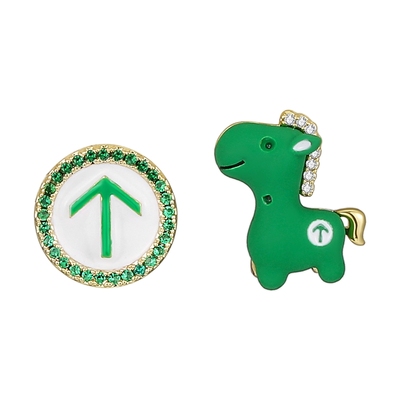 caromay绿码先行不对称耳钉