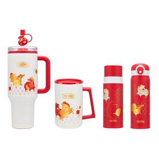 膳魔师檀健次同款幸运多多系列保温杯316L不锈钢吸管水杯马年新品