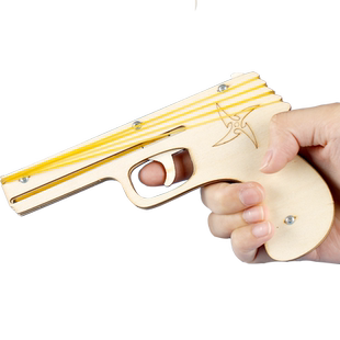 小霍金科学小实验教具 DIY手工小制作发明儿童男孩拼装连发皮筋枪