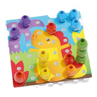 意大利启迪巨手大颗粒蘑菇钉玩具手感顺滑拼插积木叠叠乐玩具2岁