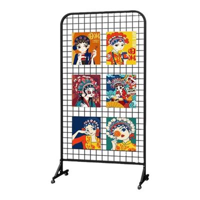 幼儿园作品展示架铁网格网绘画书法展览架摄影画展折叠网格展示架