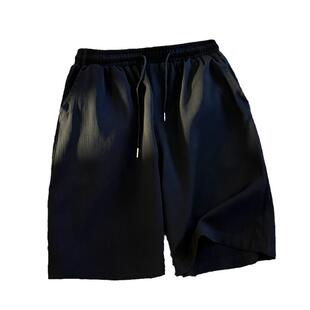 大码运动短裤夏季薄款宽松直筒五分裤男士冰丝裤潮牌白色休闲裤子