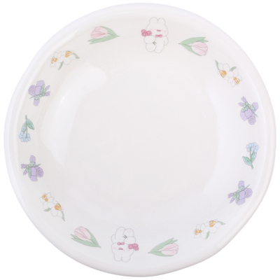 蓝莲花陶瓷手捏纹可爱碗